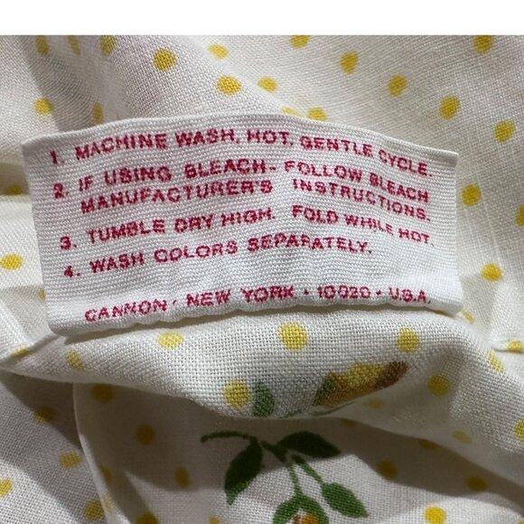 Vintage Cannon Monticello Pillowcases Yellow Rose Polka Dot Set of 2 No-Iron Mus - Picture 4 of 8